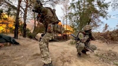 Russian troops fire a 152mm field gun towards Ukrainian forces - who have not received the million artillery shells promised by the EU. EPA