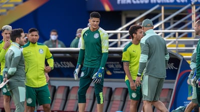 Brazilian football team Palmeiras training at Al Nahyan Stadium in Abu Dhabi.