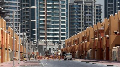 Residential villas and apartments at Dubai Sports City. Activity at the master-planned community, which contains a total of 50 million square feet of space, has progressed well since it was founded in 2004. Satish Kumar / The National