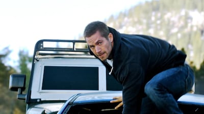 Paul Walker in Furious 7, which was partially filmed in Abu Dhabi. Courtesy Universal Pictures