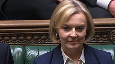 Liz Truss put in a fleeting appearance in the Commons but was otherwise in absentia. AFP