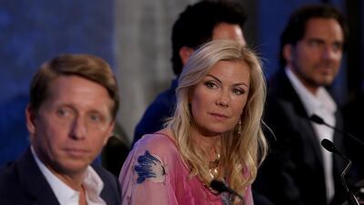 Katherine Kelly Lang raced in the Abu Dhabi Triathlon and then took a trip to the desert to get a feel of the UAE’s history. Satish Kumar / The National