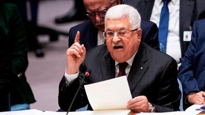 Palestinian president Mahmoud Abbas addressed the UN Security Council on Tuesday. AFP