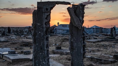 Many Gazans have resorted to living in graveyards amid harsh humanitarian conditions. EPA