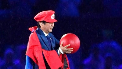 Japanese Prime Minister Shinzo Abe appears as the Nintendo game character Super Mario during the closing ceremony at the 2016 Summer Olympics in Rio de Janeiro, Brazil. AP Photo