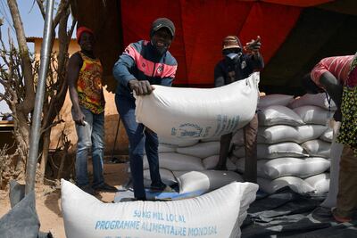 Aid provided by the World Food Programme is distributed in Africa. Reuters
