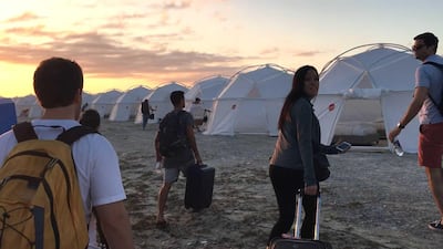 Guests arrive at Fyre Festival. Courtesy Netflix