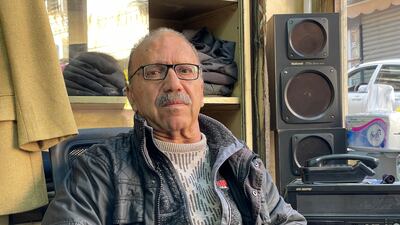 Mr Khalaf in his fabric repair shop in Omar Khayyam Street. He is among the last of a generation of Amman craftsmen