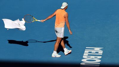 Rafael Nadal attends a training session in Melbourne. AFP