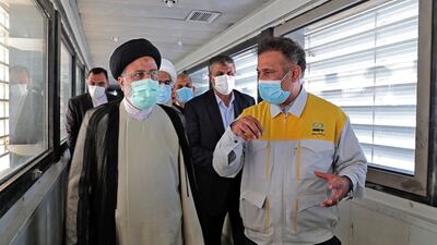 Iran's President Ebrahim Raisi on a visit to the Bushehr nuclear plant. AFP
