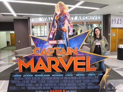 Berman wore a Captain Marvel t-shirt for weeks to convince film executives to give her a job on the project. Courtesy Debbie Berman