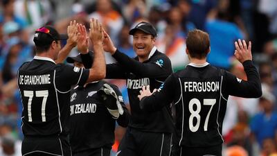 Guptill celebrates running out Dhoni. Reuters