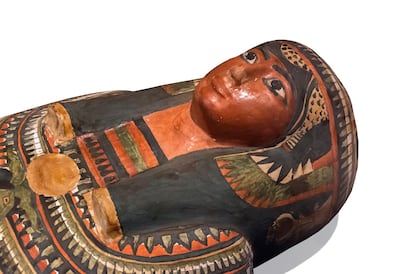 The colourful sarcophogus of Meresamun, from about 830 to 715BC, which is kept at the Ashmolean Museum in Oxford, England. Alamy