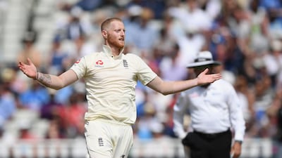 England's Ben Stokes celebrates after taking the final wicket of India's Hardik Pandya at Edgbaston. Getty Images