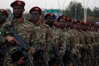Fighters from the Syrian forces in Damascus. AP