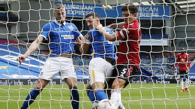 Lewis Dunk – 5. Unfortunate to be credited with the own goal, inadvertently heeling it into his own net while being rag-dolled by Harry Maguire. EPA