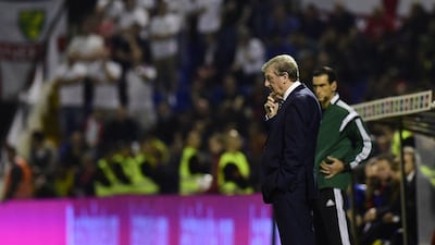 England coach Roy Hodgson gestures from the touchline. Pierre-Philippe Marcou / AFP
