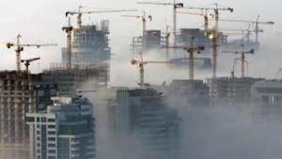 How it used to be: a flock of cranes looms over Dubai Marina building projects in 2007.