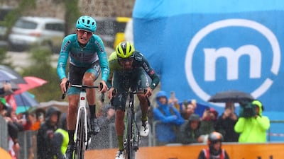 Team Bardiani's Giulio Pellizzari on his way to finishing second. AFP