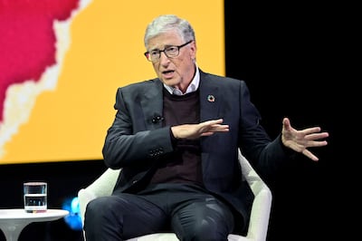 Bill Gates addresses the annual Goalkeepers NYC sustainability event, hosted by the Gates Foundation at the Lincoln Centre in New York City. AFP