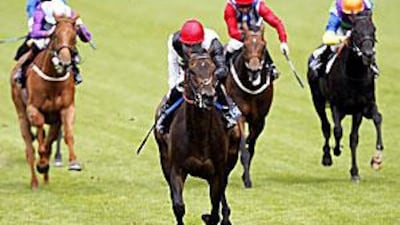 Bronze Cannon, centre, went on to win the Hardwicke Stakes at Royal Ascot last June.