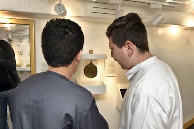 One of the pieces on display is a model of a compass that once belonged to Arab cartographer Ahmad bin Majid