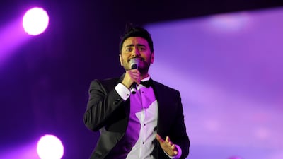 Egyptian pop sensation Tamer Hosny performs on stage Jeddah. Amer Hilabi / AFP