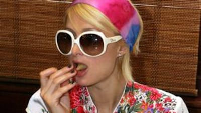 Paris Hilton in town to tape her TV show had a meet and greet dinner at Reflets par Pierre Gagnaire.