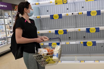 Empty supermarket shelves appear to be a consistent challenge for supermarkets with supply shortages keeping prices up. Getty Images)