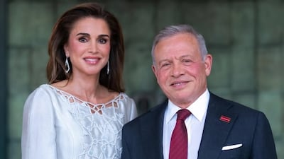 King Abdullah II and Queen Rania of Jordan pose at celebrations to mark the country's 80th Independence Day. Queen Rania / Instagram