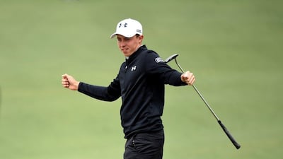 Matthew Fitzpatrick of England reacts on the second green during the final round of the 2016 Masters Tournament at Augusta National Golf Club on April 10, 2016 in Augusta, Georgia. Harry How/Getty Images/AFP