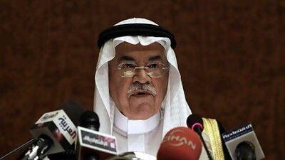 Saudi Minister of Petroleum and Mineral Resources Ali Al-Naimi, speaks during an international energy symposium in Riyadh. (AP Photo/Hassan Ammar)