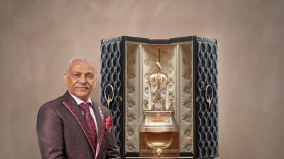 Asghar Adam Ali alongside his creation, Shumukh