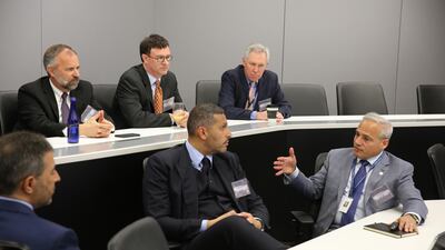 Khaldoon Al Mubarak, chief executive of Mubadala, at GlobalFoundries in New York, USA. Courtesy GlobalFoundries