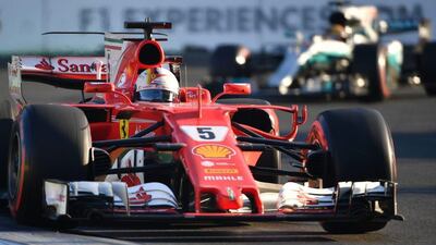 Sebastian Vettel finished fourth at the Azerbaijan Grand Prix despite incurring a 10 second penalty for his collision with Lewis Hamilton. Alexander Nemenov / AFP