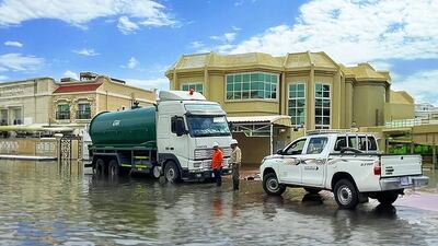 Dubai Municipality has responded to floods caused by the heavy rain. Photo: Dubai Municipality