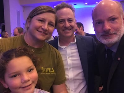Dovid Asher (centre), rabbi at the Keneseth Beth Israel synagogue in Virginia, and other attendants at a prayer rally for US citizens missing in Israel after the deadly Hamas attack. Photo: Dovid Asher