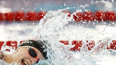 Katie Ledecky competes in the women's 1500m freestyle final at TYR Pro Swim Series at San Antonio, Texas, on Wednesday, March 3. AFP