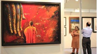 At Art Expo India, bright, colourful works by a new generation of lesser-known artists went on show.