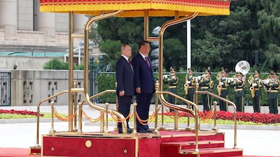President Putin with President Xi at the start of the Russian leader's state visit to China. EPA