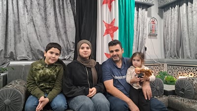 Mahmoud Al Youssef and his family celebrate the fall of the Assad regime in Dearborn, Michigan. Stephen Starr / The National