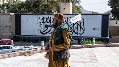 A Taliban member at Ahmad Shah Massoud Square in Kabul, Afghanistan, on August 10, 2023. AFP
