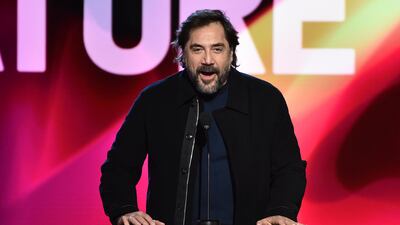 Javier Bardem presents the award for Best Feature. AP Photo