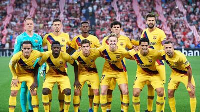 Barcelona were without Lionel Messi, who is out injured, as they prepared to win yet another opening league match. Getty Images