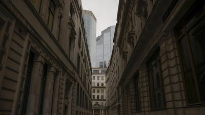 An empty street in the square mile financial district of the City of London. Bloomberg