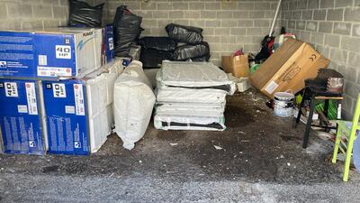 The lock-up in Douai, France, used by the people-trafficking gang. PA