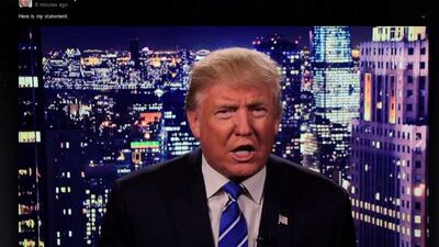 Donald Trump apologised for lewd comments he made about women during a statement recorded by his presidential campaign and released on Facebook on October 8, 2016. Donald J. Trump via Reuters/Handout