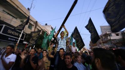 Mosques used their loudspeakers to broadcast celebratory chants of “God is greatest” as the war-torn enclave hailed the apparent end to seven weeks of violence. Mohammed Abed/AFP Photo
