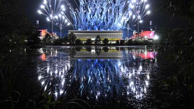Fireworks over Alexander Stadium during the opening ceremony for the Commonwealth Games in Birmingham, central England. AFP