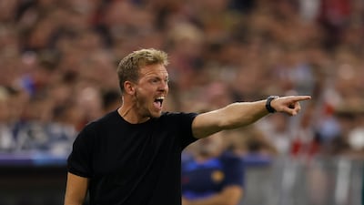 Bayern coach Julian Nagelsmann reacts. EPA